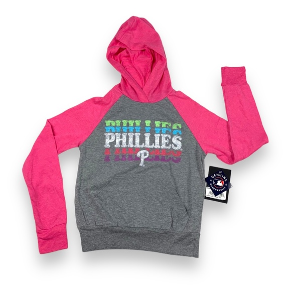 MLB Other - Girls Philadelphia Phillies Long Sleeve Hooded Shirt Sz 6/6x